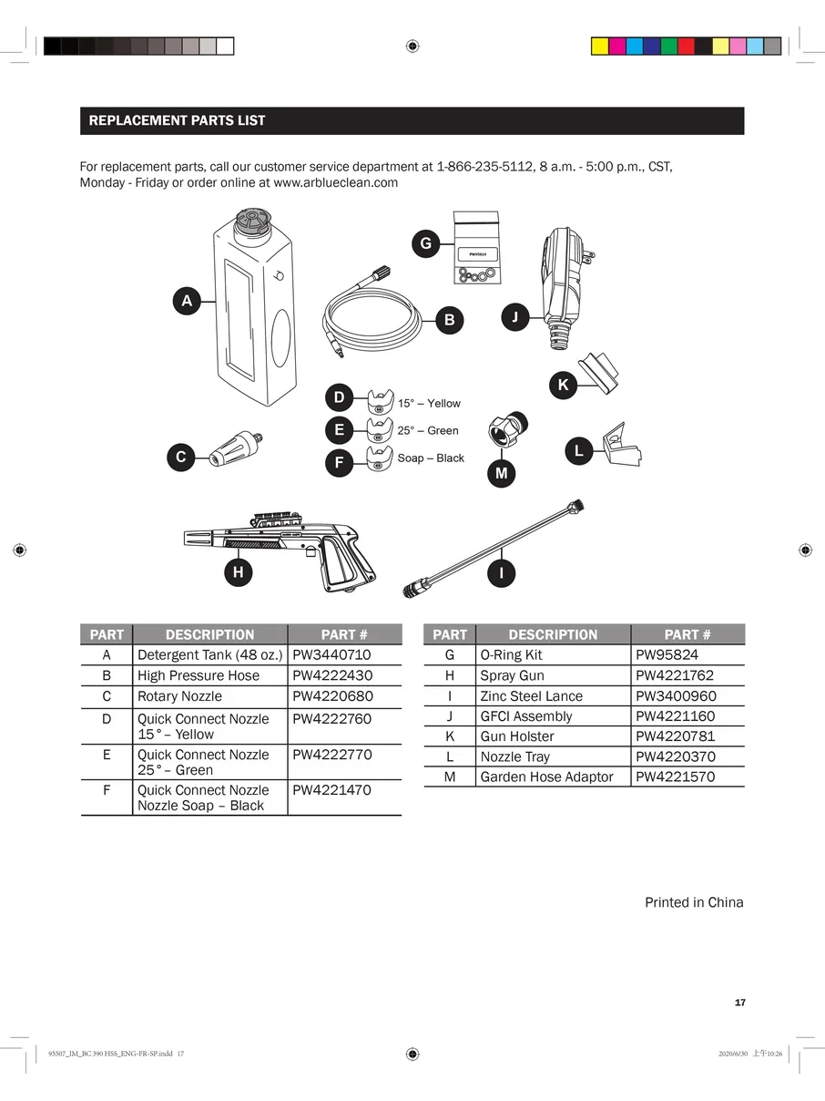 AR BLUE CLEAN, BC390HSS, IPL.17